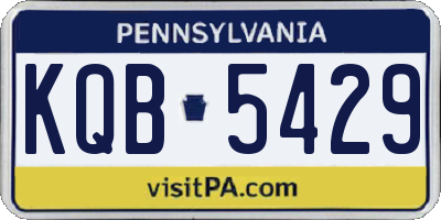 PA license plate KQB5429