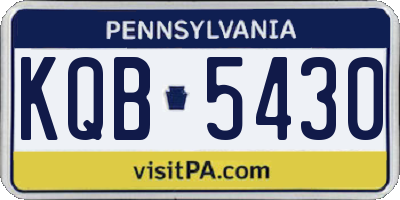 PA license plate KQB5430