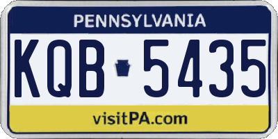PA license plate KQB5435