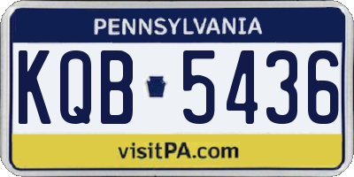 PA license plate KQB5436