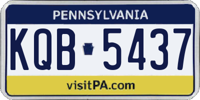 PA license plate KQB5437