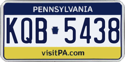 PA license plate KQB5438