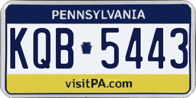 PA license plate KQB5443