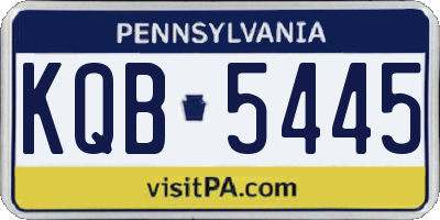PA license plate KQB5445