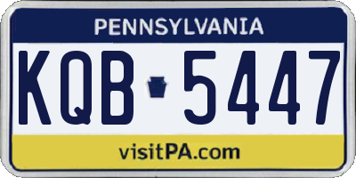 PA license plate KQB5447