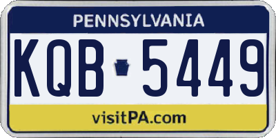 PA license plate KQB5449