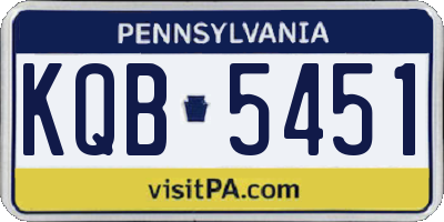 PA license plate KQB5451