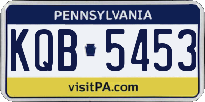 PA license plate KQB5453