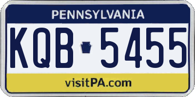 PA license plate KQB5455