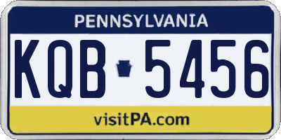 PA license plate KQB5456