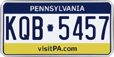 PA license plate KQB5457