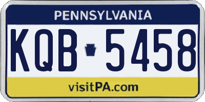 PA license plate KQB5458