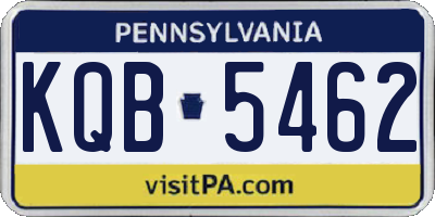 PA license plate KQB5462