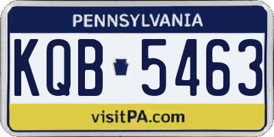 PA license plate KQB5463