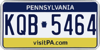 PA license plate KQB5464