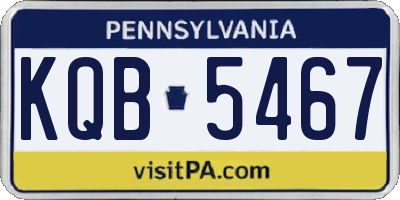 PA license plate KQB5467