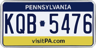 PA license plate KQB5476