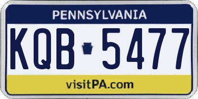 PA license plate KQB5477