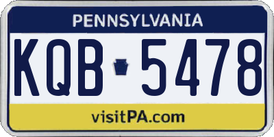 PA license plate KQB5478