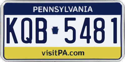 PA license plate KQB5481