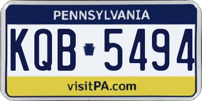 PA license plate KQB5494