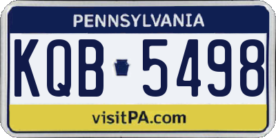 PA license plate KQB5498