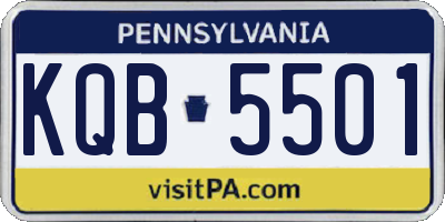 PA license plate KQB5501