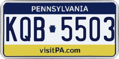 PA license plate KQB5503