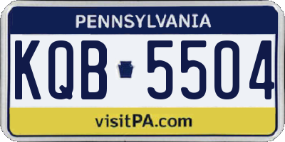 PA license plate KQB5504