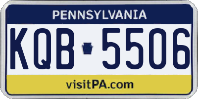 PA license plate KQB5506