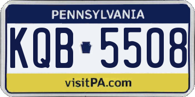 PA license plate KQB5508