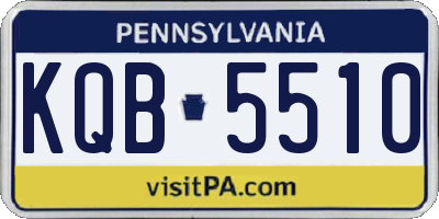 PA license plate KQB5510