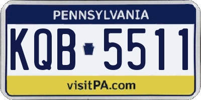 PA license plate KQB5511