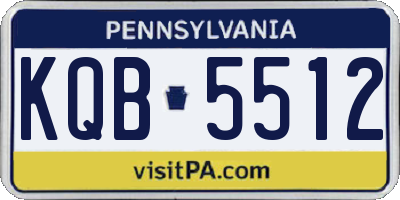 PA license plate KQB5512
