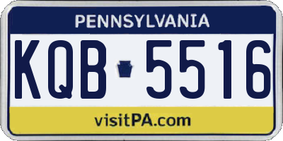 PA license plate KQB5516