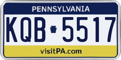 PA license plate KQB5517