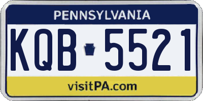 PA license plate KQB5521