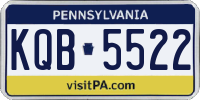 PA license plate KQB5522