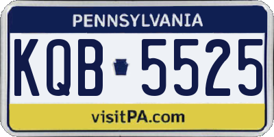PA license plate KQB5525