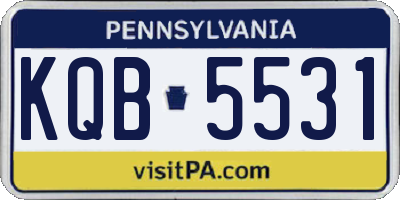PA license plate KQB5531