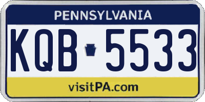 PA license plate KQB5533