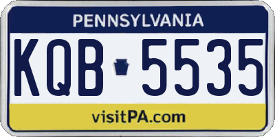 PA license plate KQB5535