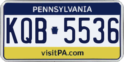 PA license plate KQB5536