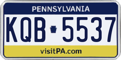 PA license plate KQB5537