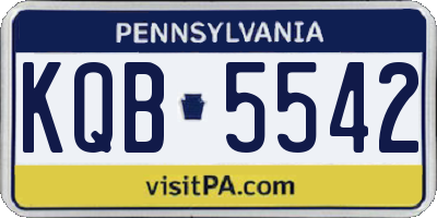 PA license plate KQB5542