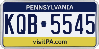 PA license plate KQB5545