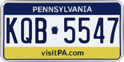 PA license plate KQB5547