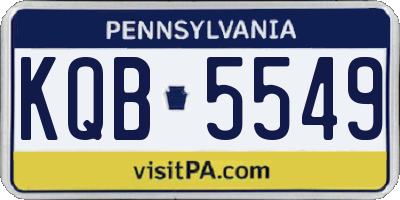 PA license plate KQB5549