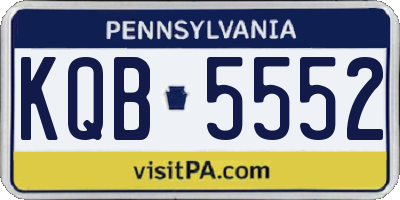 PA license plate KQB5552