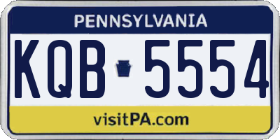 PA license plate KQB5554